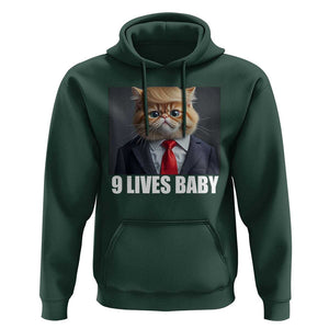 Funny Cat Trump 2024 Hoodie 9 Lives Baby TS02 Dark Forest Green Print Your Wear