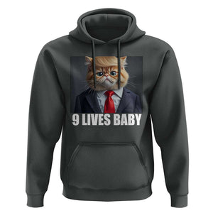 Funny Cat Trump 2024 Hoodie 9 Lives Baby TS02 Dark Heather Print Your Wear
