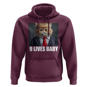 Funny Cat Trump 2024 Hoodie 9 Lives Baby TS02 Maroon Print Your Wear