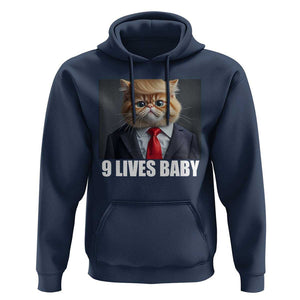 Funny Cat Trump 2024 Hoodie 9 Lives Baby TS02 Navy Print Your Wear