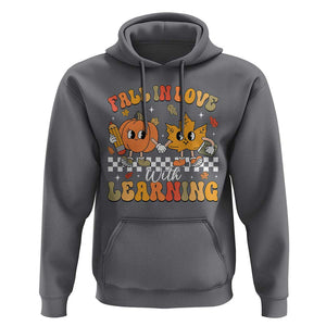 Fall In Love With Learning Hoodie Retro Autumn Pumpkin For Teacher Student TS02 Charcoal Print Your Wear