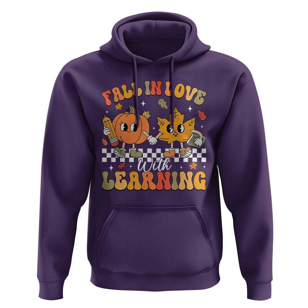 Fall In Love With Learning Hoodie Retro Autumn Pumpkin For Teacher Student TS02 Purple Print Your Wear