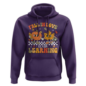 Fall In Love With Learning Hoodie Retro Autumn Pumpkin For Teacher Student TS02 Purple Print Your Wear