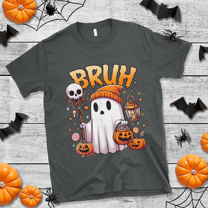 Cute Halloween Ghost Boo Sheet T Shirt Funny Bruh Trick Or Treat Candy TS02 Dark Heather Print Your Wear