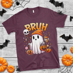 Cute Halloween Ghost Boo Sheet T Shirt Funny Bruh Trick Or Treat Candy TS02 Maroon Print Your Wear