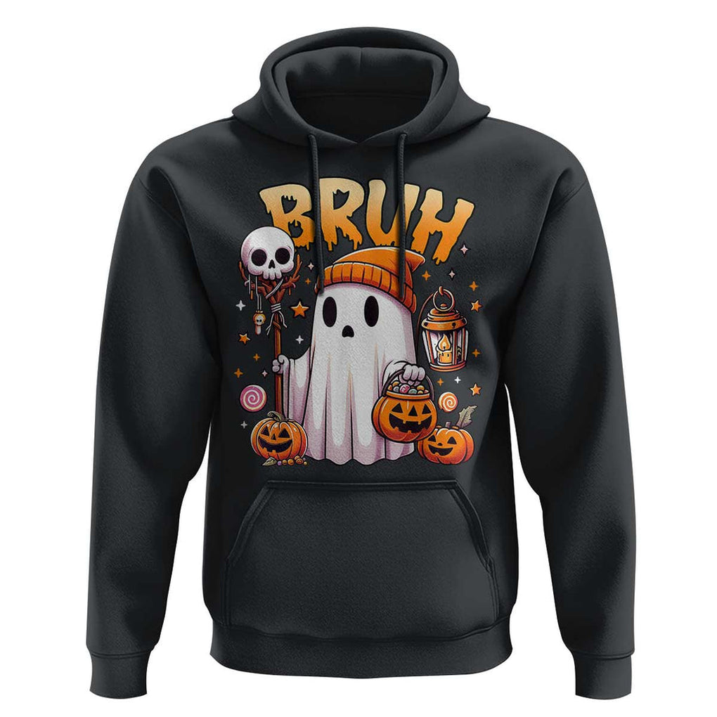 Cute Halloween Ghost Boo Sheet Hoodie Funny Bruh Trick Or Treat Candy TS02 Black Print Your Wear