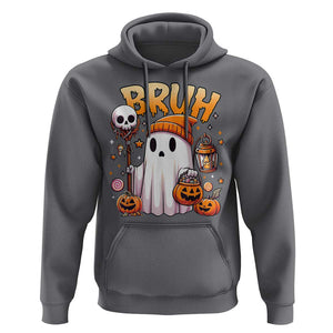 Cute Halloween Ghost Boo Sheet Hoodie Funny Bruh Trick Or Treat Candy TS02 Charcoal Print Your Wear