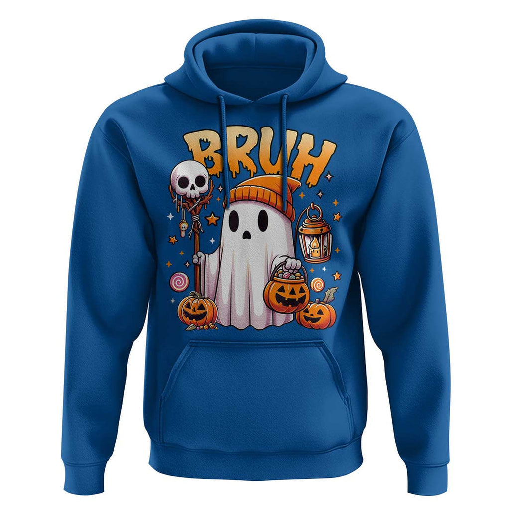 Cute Halloween Ghost Boo Sheet Hoodie Funny Bruh Trick Or Treat Candy TS02 Royal Blue Print Your Wear