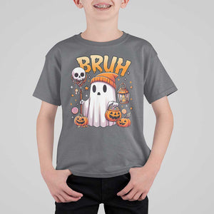Cute Halloween Ghost Boo Sheet T Shirt For Kid Funny Bruh Trick Or Treat Candy TS02 Charcoal Print Your Wear