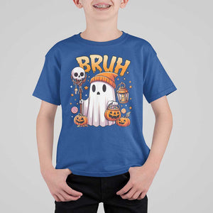 Cute Halloween Ghost Boo Sheet T Shirt For Kid Funny Bruh Trick Or Treat Candy TS02 Royal Blue Print Your Wear