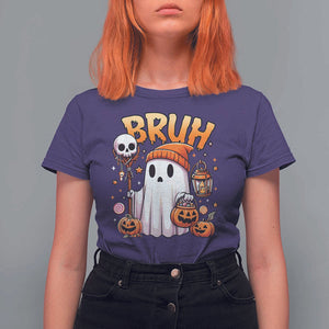 Cute Halloween Ghost Boo Sheet T Shirt For Women Funny Bruh Trick Or Treat Candy TS02 Purple Print Your Wear