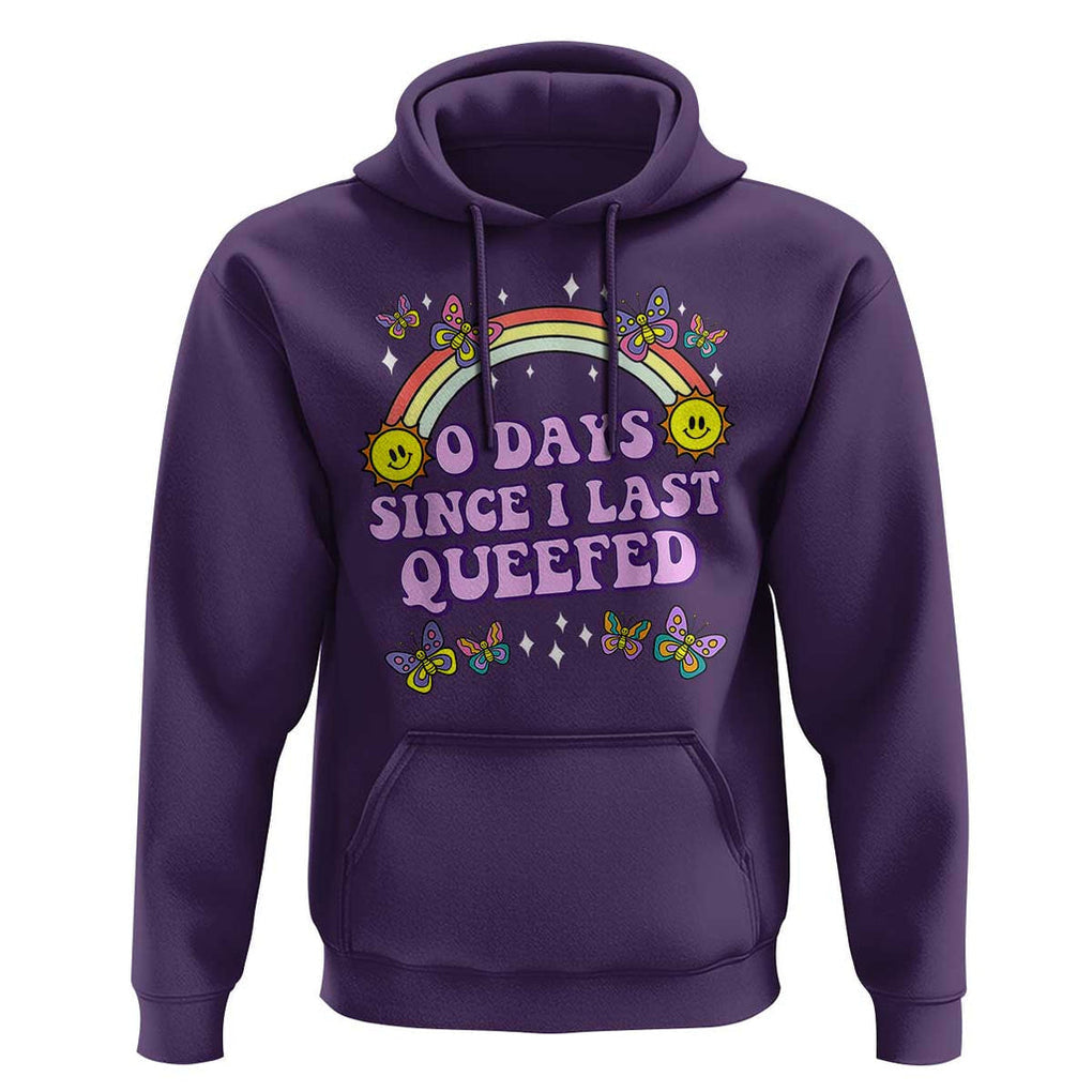 Funny Queef Joke Embarrassing Hoodie 0 Days Since I Last Queefed TS02 Purple Print Your Wear