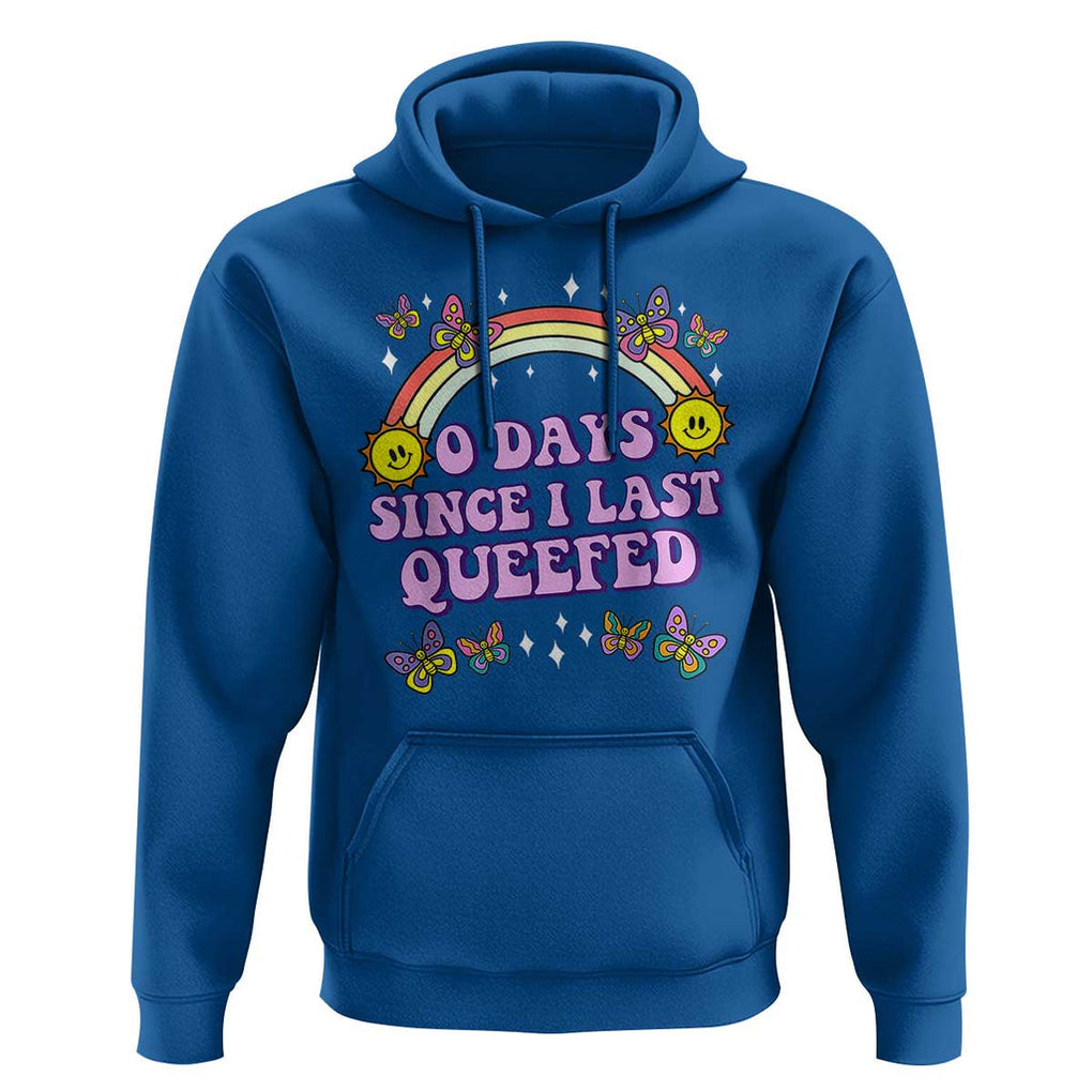 Funny Queef Joke Embarrassing Hoodie 0 Days Since I Last Queefed TS02 Royal Blue Print Your Wear