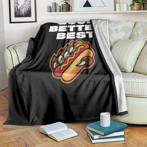Good Better Best Chicago Football Inspirational Throw Blanket Funny Hot Dog and Claw Graphic TS02 Print Your Wear