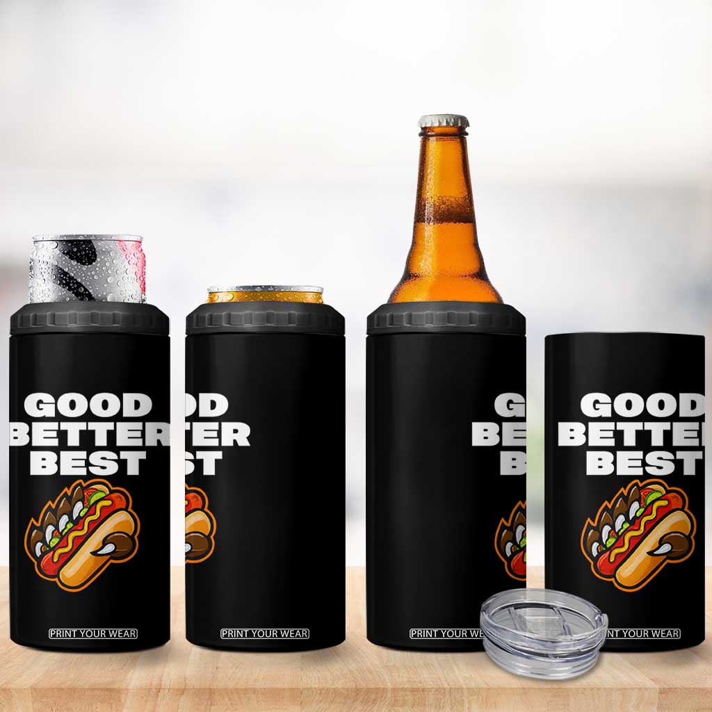 Good Better Best Chicago Football Inspirational 4 in 1 Can Cooler Tumbler Funny Hot Dog and Claw Graphic TS02 Print Your Wear