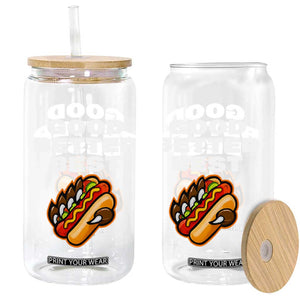 Good Better Best CFB Inspirational Glass Can Funny Hot Dog and Claw Graphic TS02 Print Your Wear