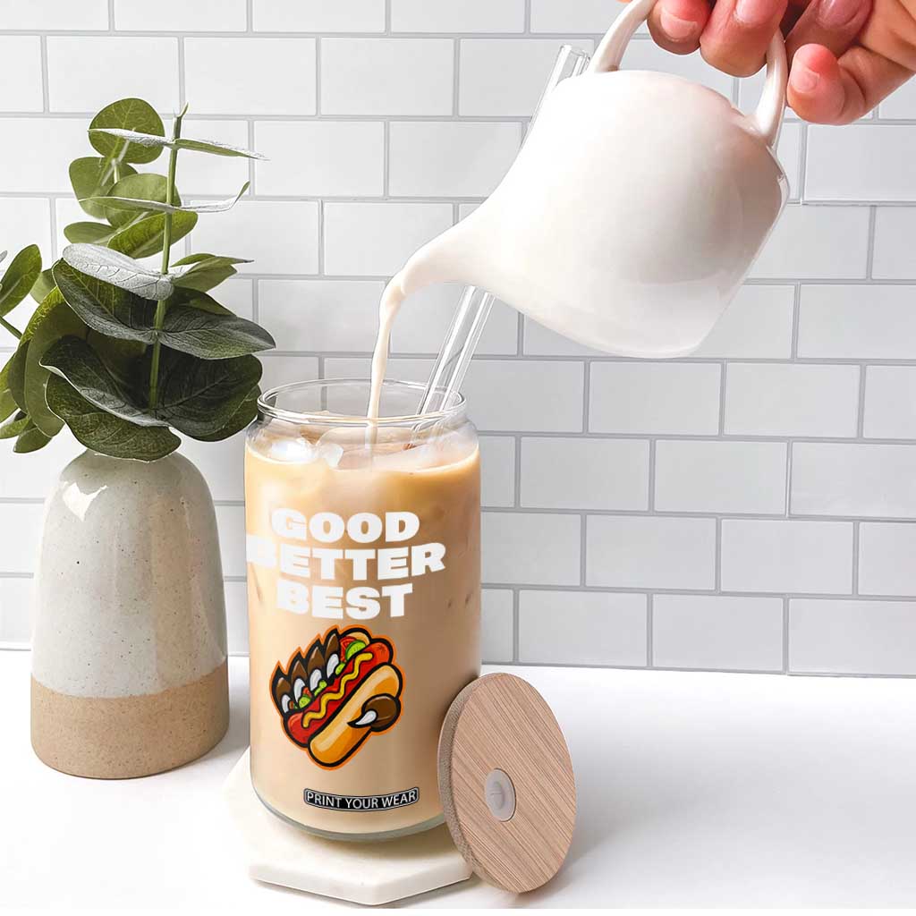 Good Better Best Chicago Football Inspirational Glass Can Funny Hot Dog and Claw Graphic TS02 Print Your Wear