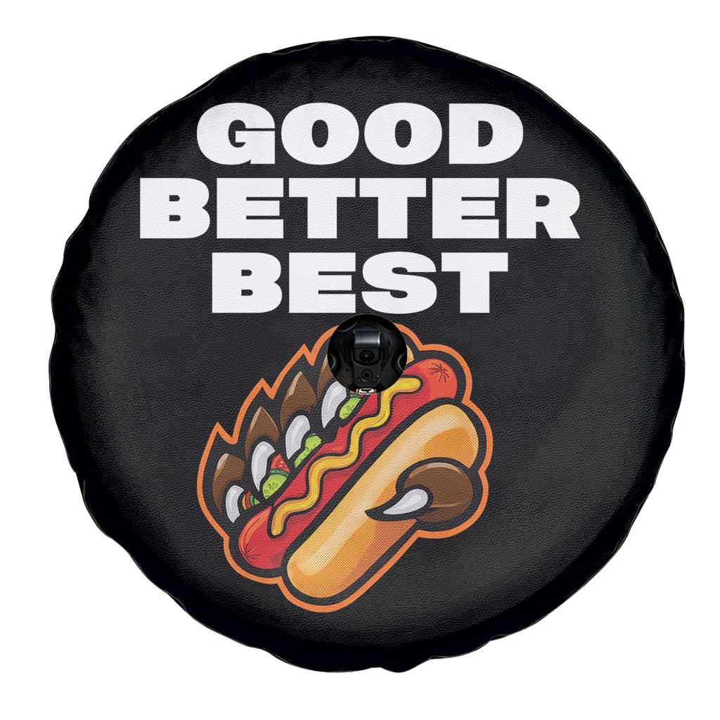Good Better Best Chicago Football Inspirational Spare Tire Cover Funny Hot Dog and Claw Graphic TS02 Print Your Wear
