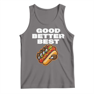 Good Better Best Chicago Football Inspirational Tank Top Funny Hot Dog and Claw Graphic TS02 Deep Heather Print Your Wear