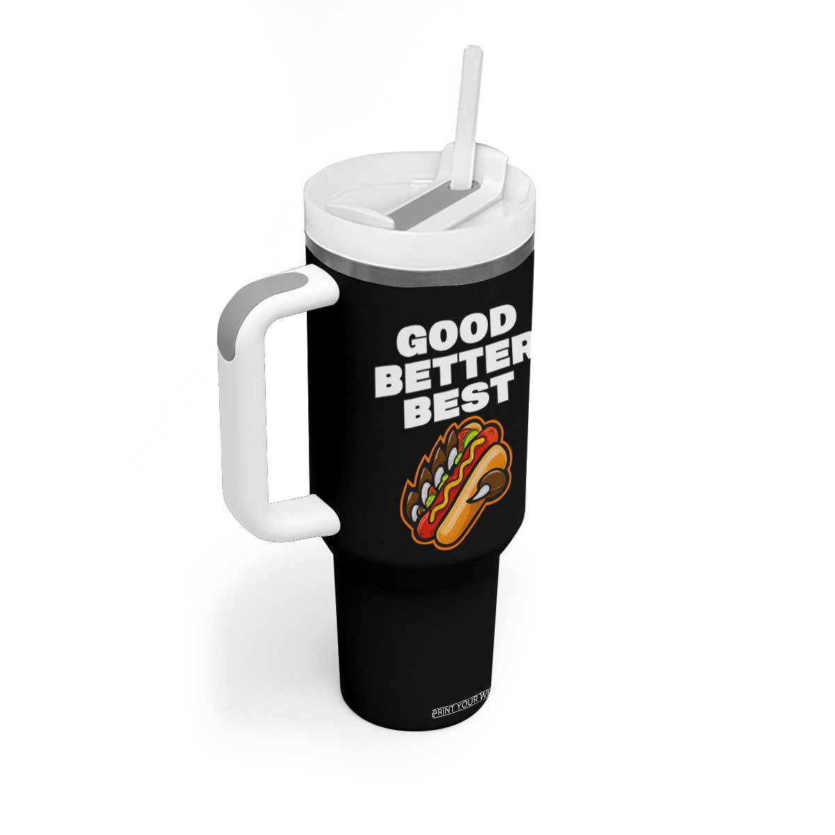 Good Better Best Chicago Football Inspirational Tumbler With Handle Funny Hot Dog and Claw Graphic TS02 Print Your Wear