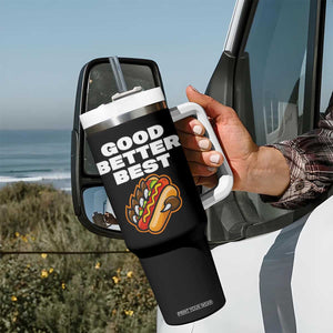 Good Better Best Chicago Football Inspirational Tumbler With Handle Funny Hot Dog and Claw Graphic TS02 Print Your Wear