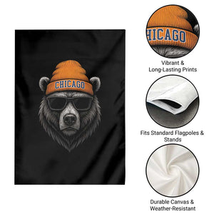 Cool Bear Chicago Graphic Garden Flag Retro Vibe City Pride Beanie and Sunglasses TS02 Print Your Wear