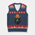 Cool Bear Chicago Graphic V-Neck Knit Sweater Vest Retro Vibe City Pride Beanie and Sunglasses TS02 Navy Red Print Your Wear