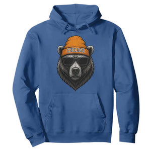Cool Bear Chicago Graphic Hoodie Retro Vibe City Pride Beanie and Sunglasses TS02 Royal Blue Print Your Wear