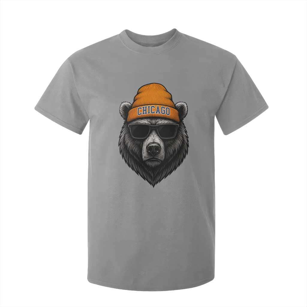 Cool Bear Chicago Graphic T Shirt For Kid Retro Vibe City Pride Beanie and Sunglasses TS02 Sport Gray Print Your Wear