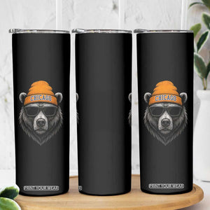 Cool Bear Chicago Graphic Skinny Tumbler Retro Vibe City Pride Beanie and Sunglasses TS02 Print Your Wear