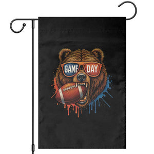 Cool Game Day Bear Graphic Garden Flag Bold Football Fan Dripping Paint TS02 Black Print Your Wear