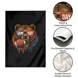 Cool Game Day Bear Graphic Garden Flag Bold Football Fan Dripping Paint TS02 Print Your Wear