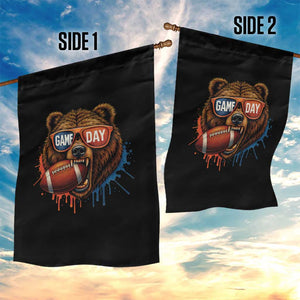 Cool Game Day Bear Graphic Garden Flag Bold Football Fan Dripping Paint TS02 Print Your Wear