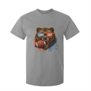 Cool Game Day Bear Graphic T Shirt For Kid Bold Football Fan Dripping Paint TS02 Sport Gray Print Your Wear