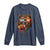 Cool Game Day Bear Graphic Long Sleeve Shirt Bold Football Fan Dripping Paint TS02 Navy Print Your Wear
