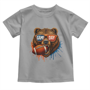 Cool Game Day Bear Graphic Toddler T Shirt Bold Football Fan Dripping Paint TS02 Sport Gray Print Your Wear