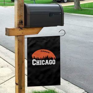 Chicago Skyline Football Graphic Garden Flag Bold Windy City Fan Art for Game Days TS02 Print Your Wear