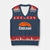 Chicago Skyline Football Graphic V-Neck Knit Sweater Vest Bold Windy City Fan Art for Game Days TS02 Navy Red Print Your Wear