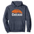 Chicago Skyline Football Graphic Hoodie Bold Windy City Fan Art for Game Days TS02 Navy Print Your Wear
