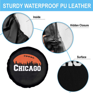 Chicago Skyline Football Graphic Spare Tire Cover Bold Windy City Fan Art for Game Days TS02 Print Your Wear