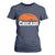 Chicago Skyline Football Graphic T Shirt For Women Bold Windy City Fan Art for Game Days TS02 Navy Print Your Wear