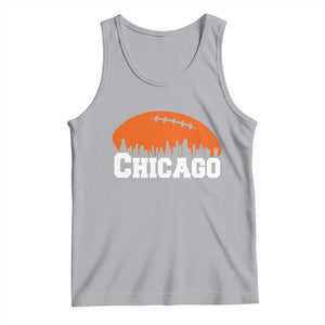 Chicago Skyline Football Graphic Tank Top Bold Windy City Fan Art for Game Days TS02 Athletic Heather Print Your Wear