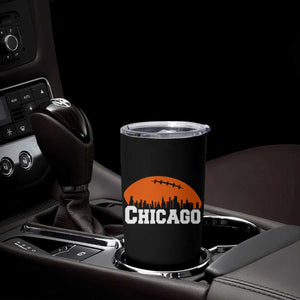 Chicago Skyline Football Graphic Tumbler Cup Bold Windy City Fan Art for Game Days TS02 Print Your Wear