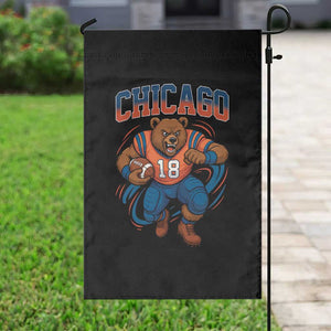 Fierce Football Bear Garden Flag Chicago Fan Number 18 Bold Orange Game Day Spirit TS02 Print Your Wear