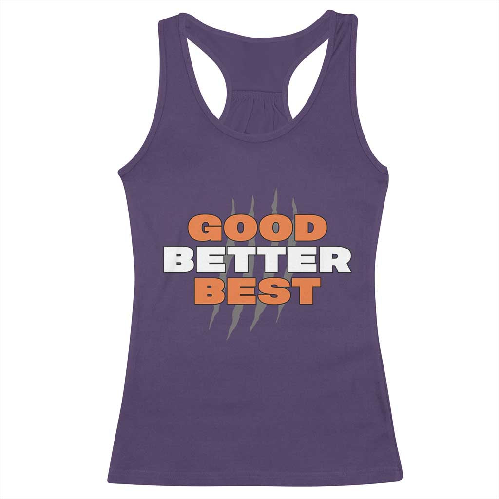 Good Better Best CFB Inspirational Racerback Tank Top Fierce Bears Claw Graphic for Fan TS02 Purple Print Your Wear