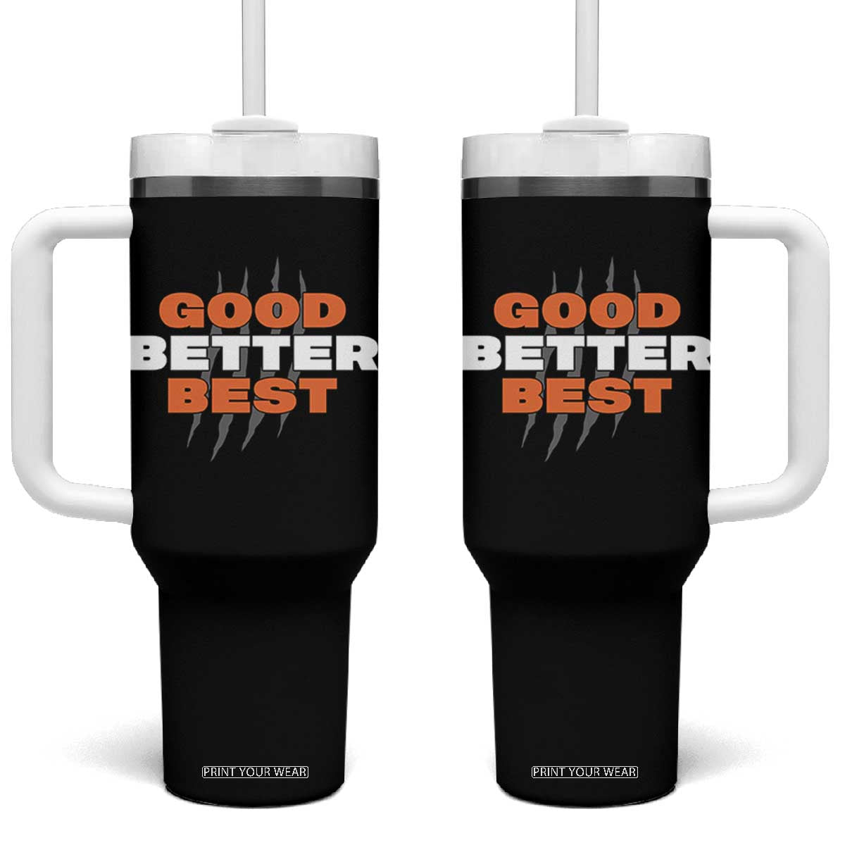 Good Better Best Chicago Football Inspirational Tumbler With Handle Fierce Bears Claw Graphic for Fan TS02 One Size: 40 oz Black Print Your Wear
