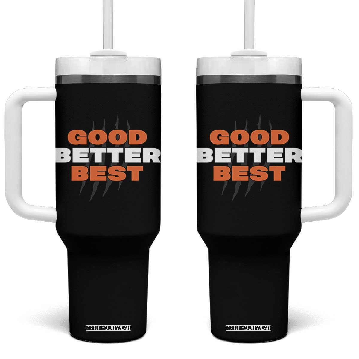Good Better Best Chicago Football Inspirational Tumbler With Handle Fierce Bears Claw Graphic for Fan TS02 One Size: 40 oz Black Print Your Wear