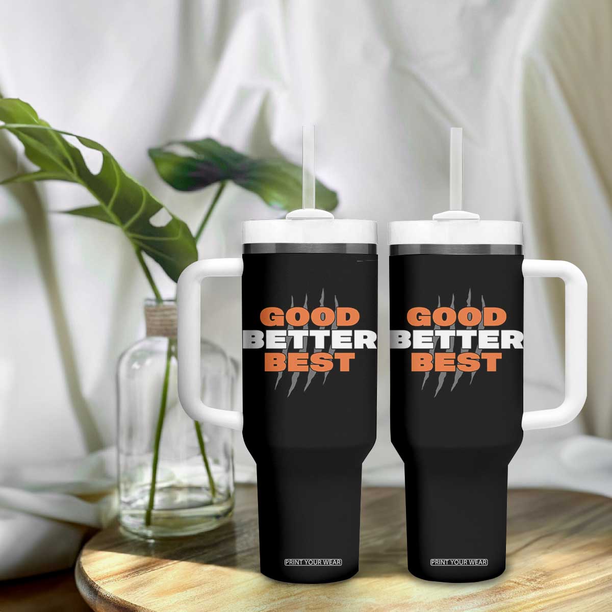Good Better Best Chicago Football Inspirational Tumbler With Handle Fierce Bears Claw Graphic for Fan TS02 Print Your Wear