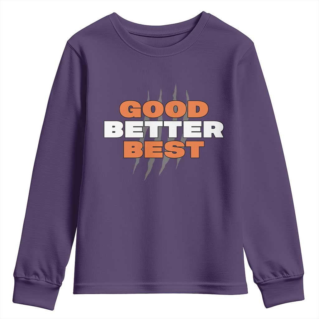 Good Better Best CFB Inspirational Youth Sweatshirt Fierce Bears Claw Graphic for Fan TS02 Purple Print Your Wear
