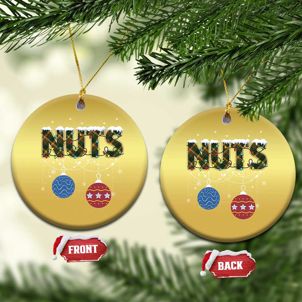 Christmas Couples Christmas Ornament Chestnuts Xmas Matching Family Funny Nuts TS02 Circle Gold Print Your Wear